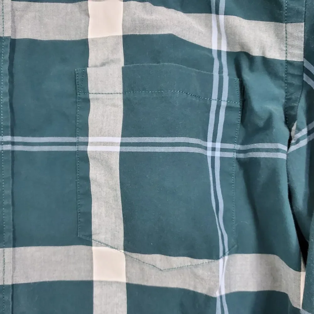 Banana Republic Button Down Mens Shirt Size L Slim Fit Green  Checkered